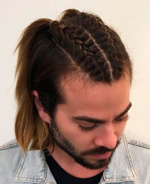 Dubbel Braid Hairstyle For Men